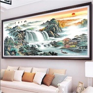 Needlework,DIY Cross stitch The rising sun rises in the east landscape full embroidery Cross-stitch ,Wall Home Decro