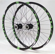 Bicycle Rim 26 27.5 29 Inch Mountain Bike Wheelset MTB Double Wall Rims Disc Brake 8-10 Speed Cassette Hub 32H QR,Green-27.5in