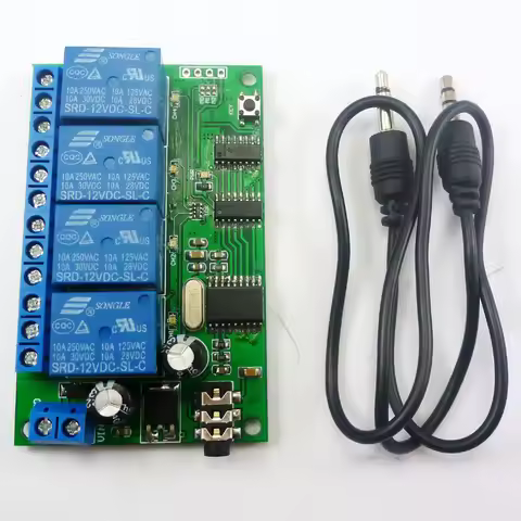 AD22B04 DC 12V 4 Channel Relay MT8870 DTMF Tone Signal Decoder Remote Control Relay Module for PLC S