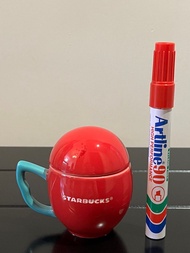 (4106) 全新Starbucks 紅色小咖啡杯 連蓋, MUG 30Z COFFEE CHERRY, 可用於微波爐及洗衣碗碟機, 非常精美, 罕有, 請留意尺寸，是細杯，約高 8 x 濶 6 cm