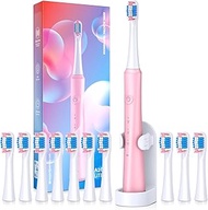 TEETHEORY Electric Toothbrush for Adults with Holder and 10 Brush Heads, Rechargeable Toothbrush Ele