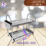 Hummingbird 1207-B 2 Tiers Stainless Steel kitchen cabinet plate rack dish rack Dish Rack for Storag