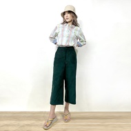 ** Best price ** PORTLAND กางเกงขายาว 5 ส่วนผ้าลูกฟูก สีเขียว / Corduroy Cropped Pants (Green)