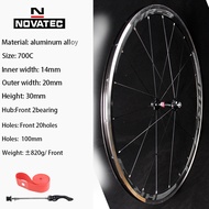FVHYT NEW Novatec 700C Road Bike Wheels Double Layer Alloy Brake Rim A291/F482SB Light Bicycle Hubs 