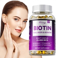 Biotin | Collagen, Hair Growth Support, Skin & Nails - Vitamins B2, B3, B6 & B7 + B1 & Hyaluronic Ac