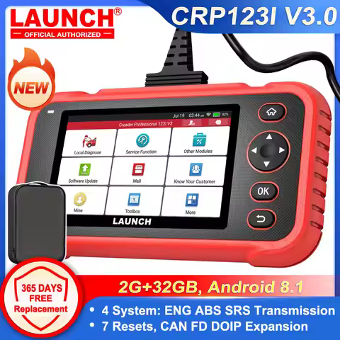 LAUNCH CRP123E CRP123I V3.0 ENG ABS SRS Transmission System 7 Reset Lifetime Free Car Diagnostic Too