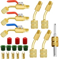 21Pcs Small Split Adapter Kit, R410A Adapter R410A Refrigerant Low Loss Fittings HVAC for R410A R134