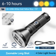 ไฟฉายไฟฉายสว่างมาก Sd5208รูปฉลามยิ้มไฟฉาย Led ชาร์จไฟได้ Influencer Tiktok ทำงานเดินป่าตั้งแคมป์ตกปล