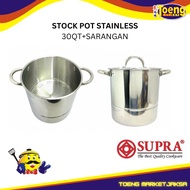 STOCK POT STAINLESS 30QT+SARANGAN SUPRA