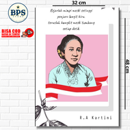 POSTER RA KARTINI - FOTO KARTINI - POSTER PAHLAWAN - POSTER DINDING - HIASAN DINDING - PAJANGAN DIND