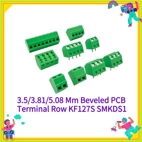 5Pcs KF 127S 3.5mm 3.81mm Screw Inclined PCB Terminal Block Connector KF127S KF102 DG381S - 3.5 / 3.