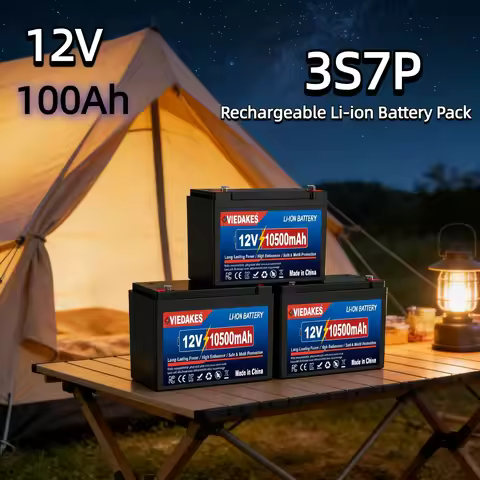 VIEDAKES Brand New 3S7P 12V 100Ah LiFePO4 18650 Battery Pack Power Bank 10-Year Lifespan for Home So