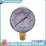 0-1bar 50mm Water Pressure Gauge Meter 1/4 inch NPT Thread Manometer -50-15psi