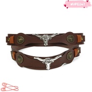 WUPEI47AD Cowhead Belt, PU Handmade Hat Decoration, Fashion Handwoven Adjustable Hats Bands Women