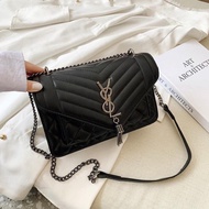 tas ysl sling bag selempang rantai original import fashion wanita baru - hitam