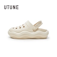 UTUNE Wave รองเท้าแตะสำหรับผู้ชายรองเท้าแตะ,รองเท้าพื้นหนาไซส์ใหญ่44-45 Sepatu Kebun สำหรับฤดูร้อน