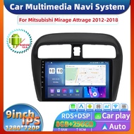 2 Din Android 12 for Mitsubishi Mirage Attrage 2012-2018 Car Radio Multimedia Player Stereo Navigation Carplay Speakers Head Unit Video Audio GPS