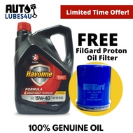 Caltex Havoline Mineral Oil 15W40 4L (FOC FilGard Proton 58281 Oil Filter) - Caltex Car Engine Oil