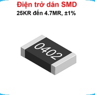 (500C) paste resistor 0402 - value 25KR to 4.7MR, ±1%