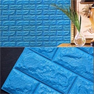 Wallpaper 3D foam // wallfoam Dinding 3D motif Foam Bata warna Biru