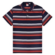 Ice Silk Polo Shirt Summer Short-sleeved T-shirt Men's Lapel Polo Shirt Causal Striped Polo Shirt Tops
