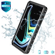 กันน้ำสำหรับ Samsung Galaxy S8 S8 Plus S9 S10 NOTE 8 NOTE 9 NOTE 10สำหรับ360องศากันน้ำกันฝุ่นกันกระแทกเคสหลังโทรศัพท์มือถือ Anti-Scratch Shell