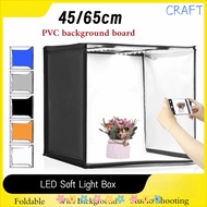 CRAFTML Studio LED Light Box, 45/65cm Folding Studio Softbox, Portable with Background Ring Light Bo
