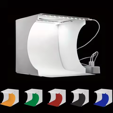 Dual LED Panels Folding Portable Photo Video Box Lighting Studio Shooting Tent Box Kit Diffuse Studi
