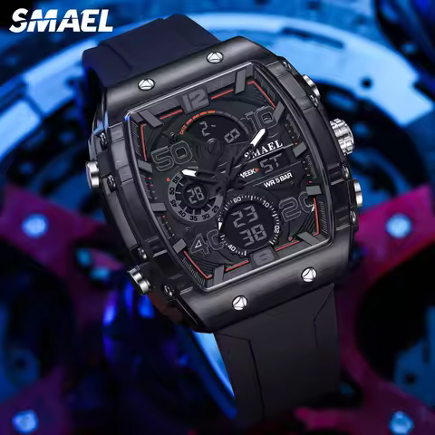 SMAEL 8109 Digital Watch Men Outdoor Sport 5ATM Waterproof LCD Electronic Male Quartz Watches for Me
