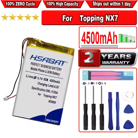 HSABAT 4500mAh 805080 Battery for Topping NX7 Topping G5 Bluetooth Headphone Tablet PC Power Bank