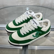 Chanel香奈兒 23P 白綠麂皮 板鞋 35碼