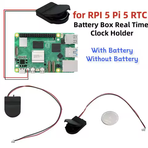 For Raspberry Pi 5 RTC Battery Box RTC Clock Battery Kit with Battery/without Battery for RPI 5 Pi5