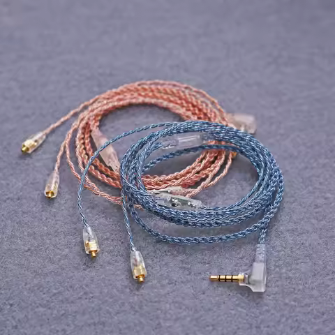 3.5mm MMCX Earphones Cable With Microphone Wired Earphones MMCX Cable 120cm