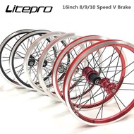 Litepro Folding Bike 16 inch 305 Wheelset 8 9 10 Speeds V Brake 74x130MM Wheels 4 Sealed Bearings Ri