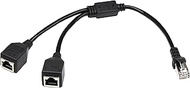 30cm/1ft RJ45 Network Cable zdyCGTime 1 RJ45 Female to 2 RJ45 Female Network Y type Cable,Used to sw