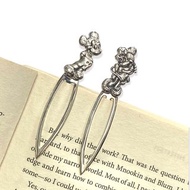 2 Pieces Quality Mickey Mouse and Minnie Mouse Bookmark Clip 925 Sterling Silver