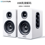 Desktop Desktop Computer Notebook Wooden Bookshelf High Fidelity Audio USB Sound Card Bluetooth Game Active Speaker *~