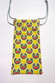 黃色Vera Bradley圈圈花圖案 彈片開關小斜背手機包 － 前後不同花布