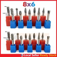 8x6mm Tungsten Carbide Burr 6mm Single Cut Double Cut Rotary Porting Tool Mata Porting Mata Korek