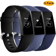 3 Pack Fitbit Charge 4 Straps Adjustable Replacement Bands for Fitbit Charge 3 / Charge 3 SE / Charge 4 Women Men Large Small