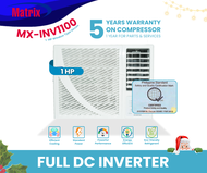 Five year warranty Matrix Aircon Shop PH - Mx-INV1100 Matrix 1HP Window Type Aircon (DC Inverter) - 