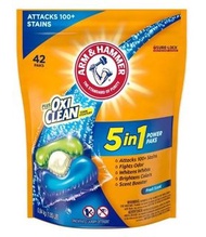 Arm & Hammer Plus OxiClean 5-in-1 Laundry Detergent Power Paks 手鎚牌 5合1強力去污洗衣球 42粒【033200942122】
