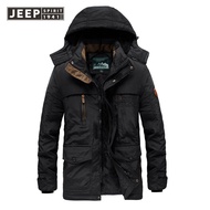 Jeep Spirit 1941 estd Áo khoác bông Áo khoác đã giặt nam Jeep Áo khoác lông cừu dày