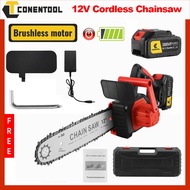 Conentool Brushless Cordless Chainsaw Tree Cutting Machine Wood Saw Tree Saw Battery Chainsaw Sharpener