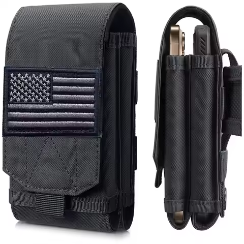 Double Molle Laser Cell Phone Pouch Tactical Belt EDC Pouch Holder Waist Accessories Bag Outdoor Cam