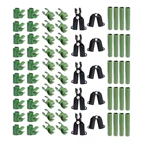 70pcs/set Adjustable Plant Plastic Garden Trellis Connector Clips Greenhouse Greenhouse Round Tube V
