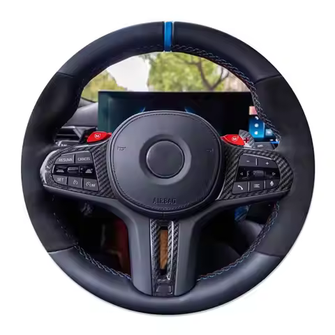 For BMW G20 G21 G22 G26 G30 G32 G42 F44 Real Carbon Fiber Car Steering Wheel Frame Cover M Performan