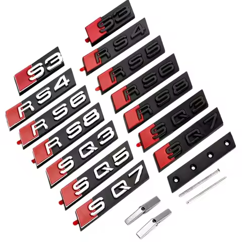 For Audi ABS Car Front Grille Badge Sline S3 S4 S5 S6 S7 S8 RS3 RS4 RS5 RS6 RS7 RS8 SQ3 SQ4 SQ5 SQ6 