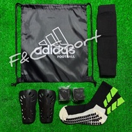Football Accessories️ Screen Printed Cloth Bag Set Shoes Stud Non-Slip Socks Ankle Cut Shin Guards Lock Tape