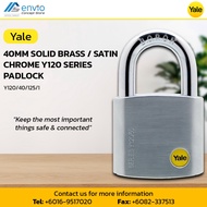 YALE 40MM SOLID BRASS / SATIN CHROME Y120 SERIES PADLOCK  (Y120/40/125/1)